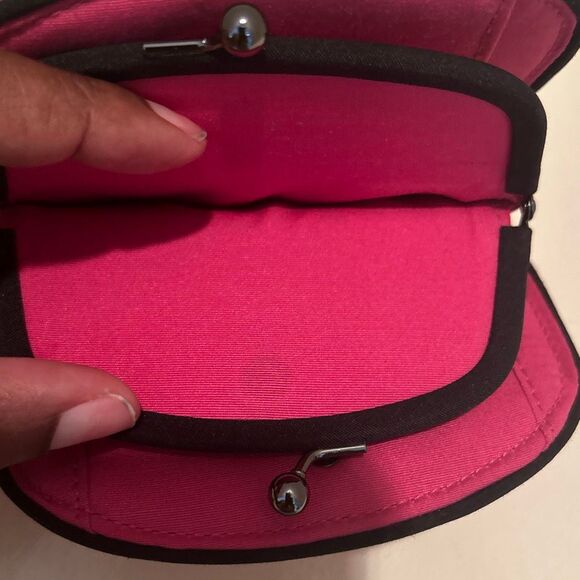 Vera Bradley Kisslock Compact Wallet Pink Fuchsia Rose Floral Print Quilted NEW - Picture 6 of 10